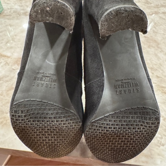 Stuart Weitzman Black Suede thigh high boots with tie size 6.5 - Picture 8 of 15